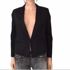 a.n.a. black pattern cropped blazer